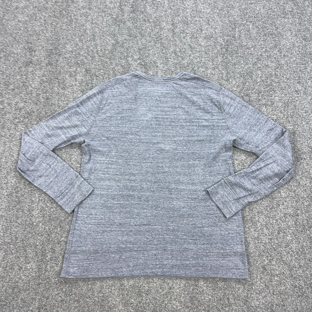 J CREW Sweater Mens Large Gray Crewneck 100% Cotton Knit Lightweight Pullover